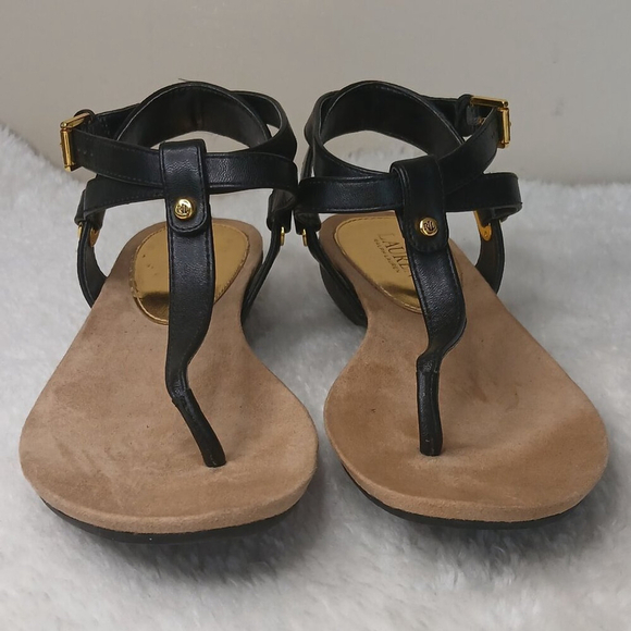 Ralph Lauren Kiana Leather Thong Sandals Black Size 7B - Picture 5 of 10